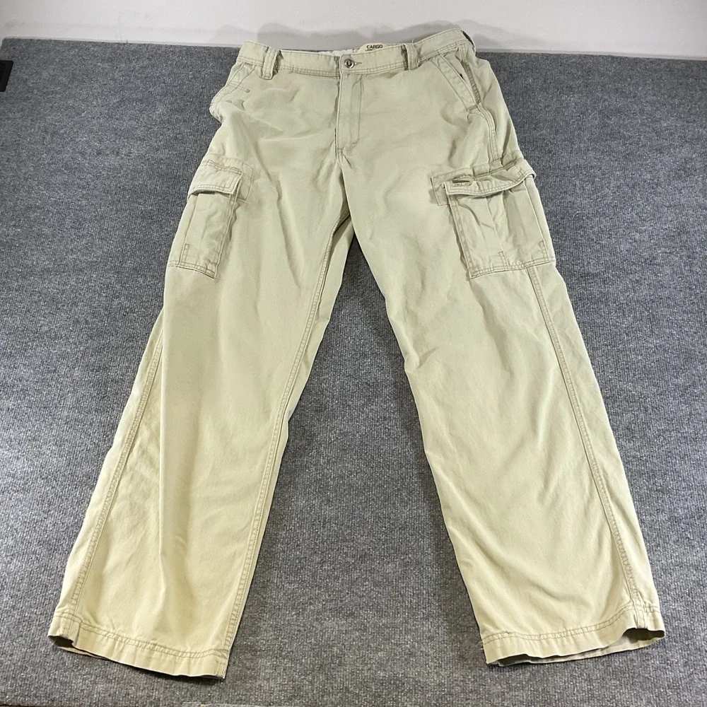 Levis Cargo Loose Straight Pants Mens 36x34 Khaki Utilit Work Cotton Cargo Pants